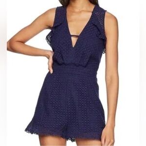 Adelyn‎ Rae Parker blue woven eyelet Romper Sz XS